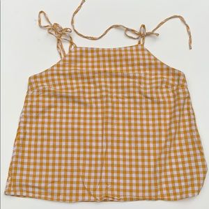 SOLD Yellow gingham tie tank